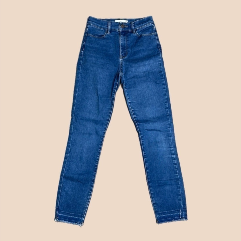 PacSun Women’s Super High-Rise Ankle Jegging Jeans Raw Hem Blue Sz 24